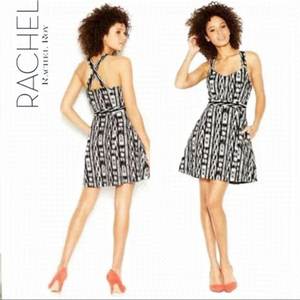 RACHEL Rachel Roy Go West Ikat Print Cross Straps Dress Size 2